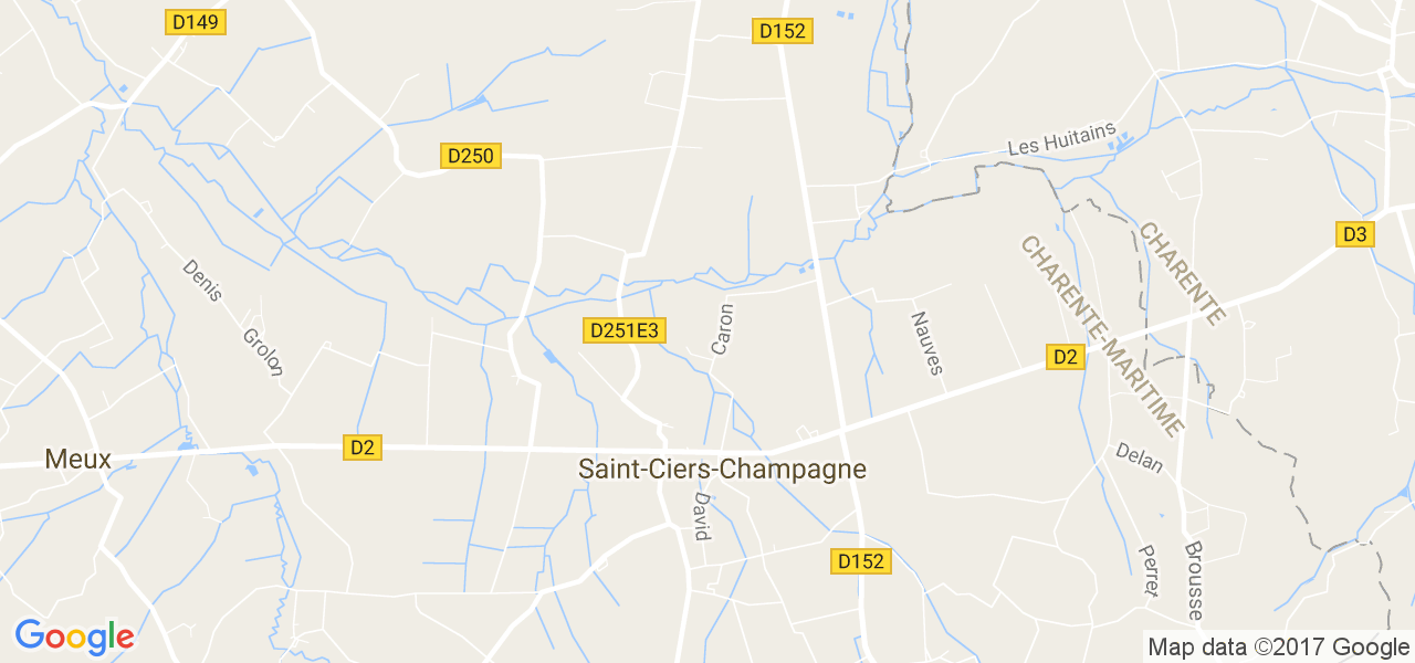 map de la ville de Saint-Ciers-Champagne