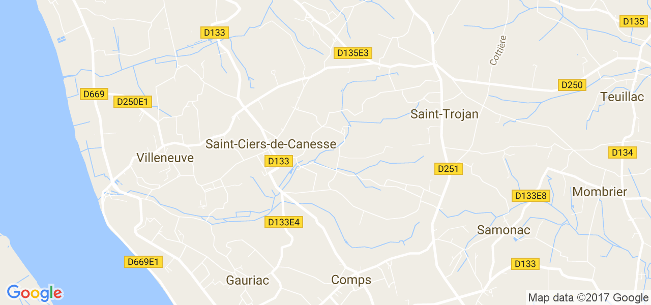 map de la ville de Saint-Ciers-de-Canesse