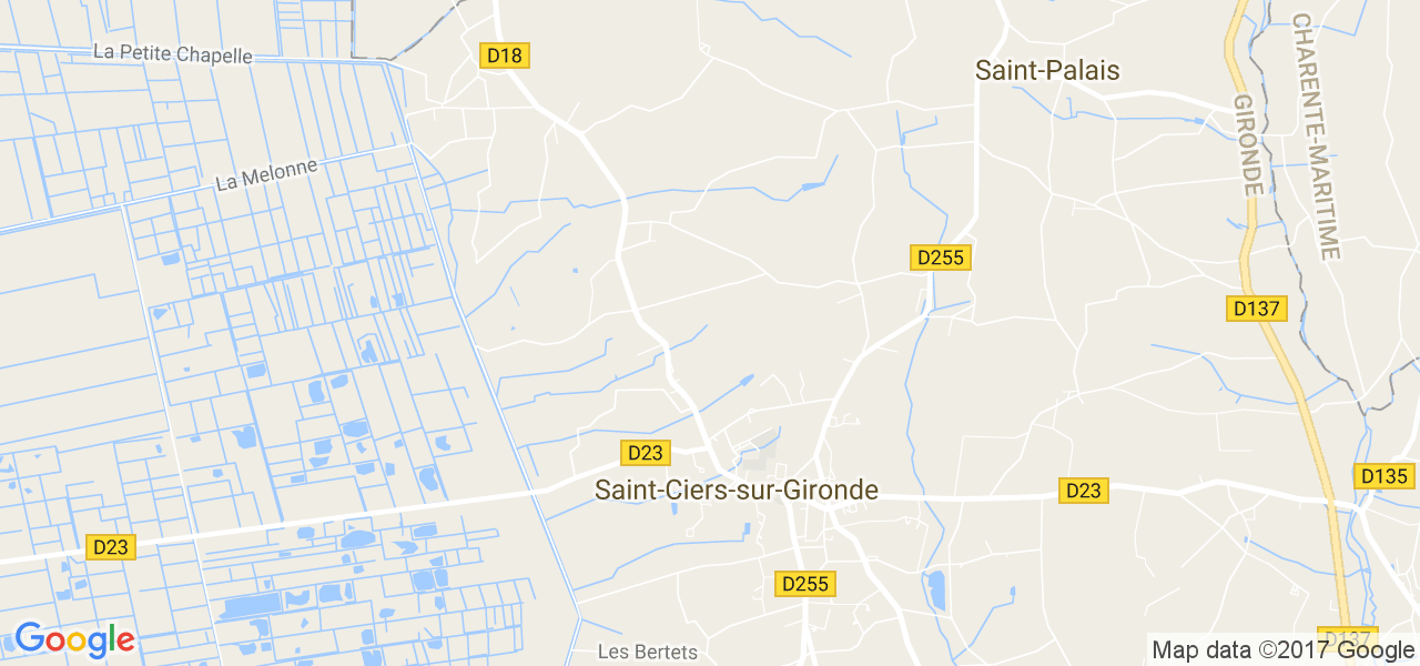 map de la ville de Saint-Ciers-sur-Gironde