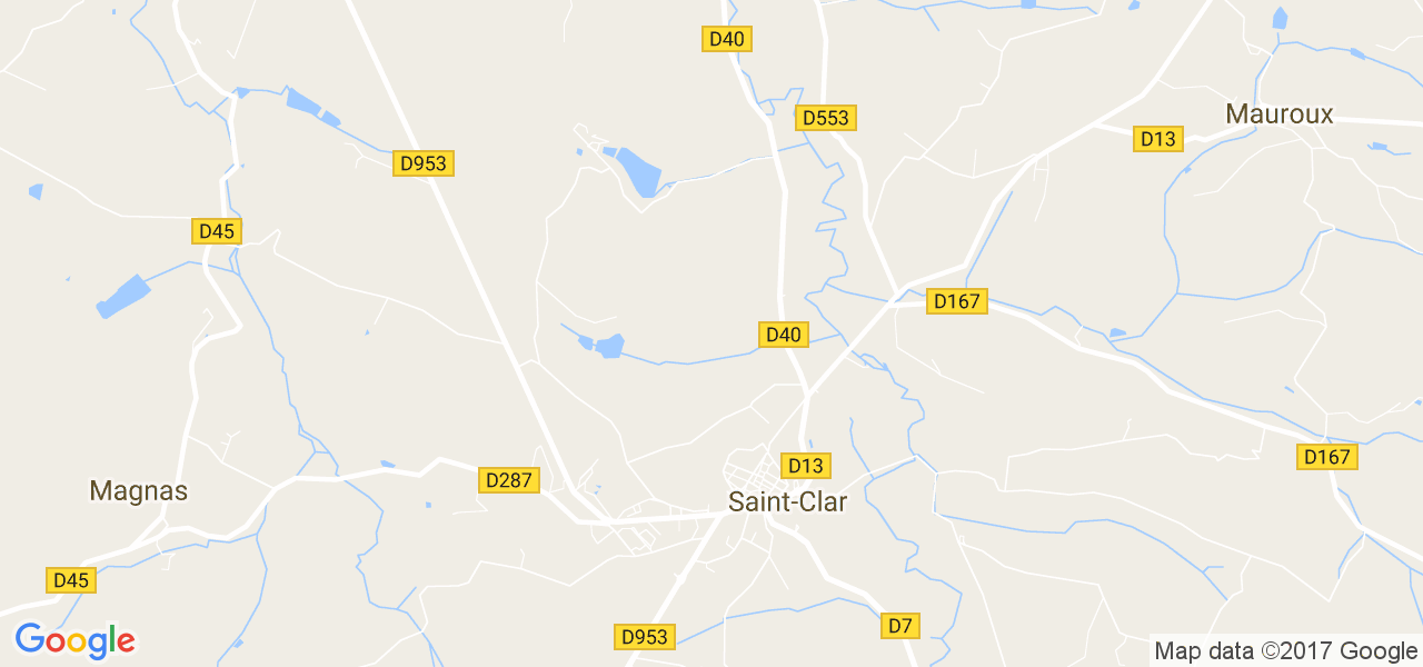 map de la ville de Saint-Clar