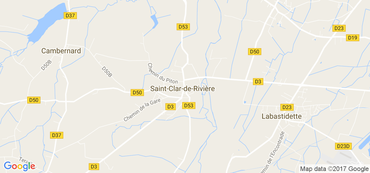 map de la ville de Saint-Clar-de-Rivière