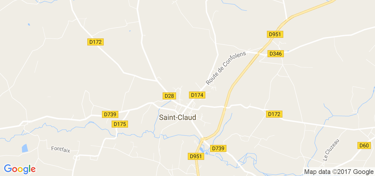 map de la ville de Saint-Claud