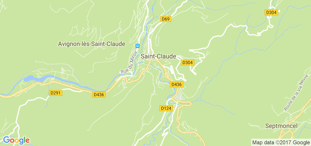 map de la ville de Saint-Claude