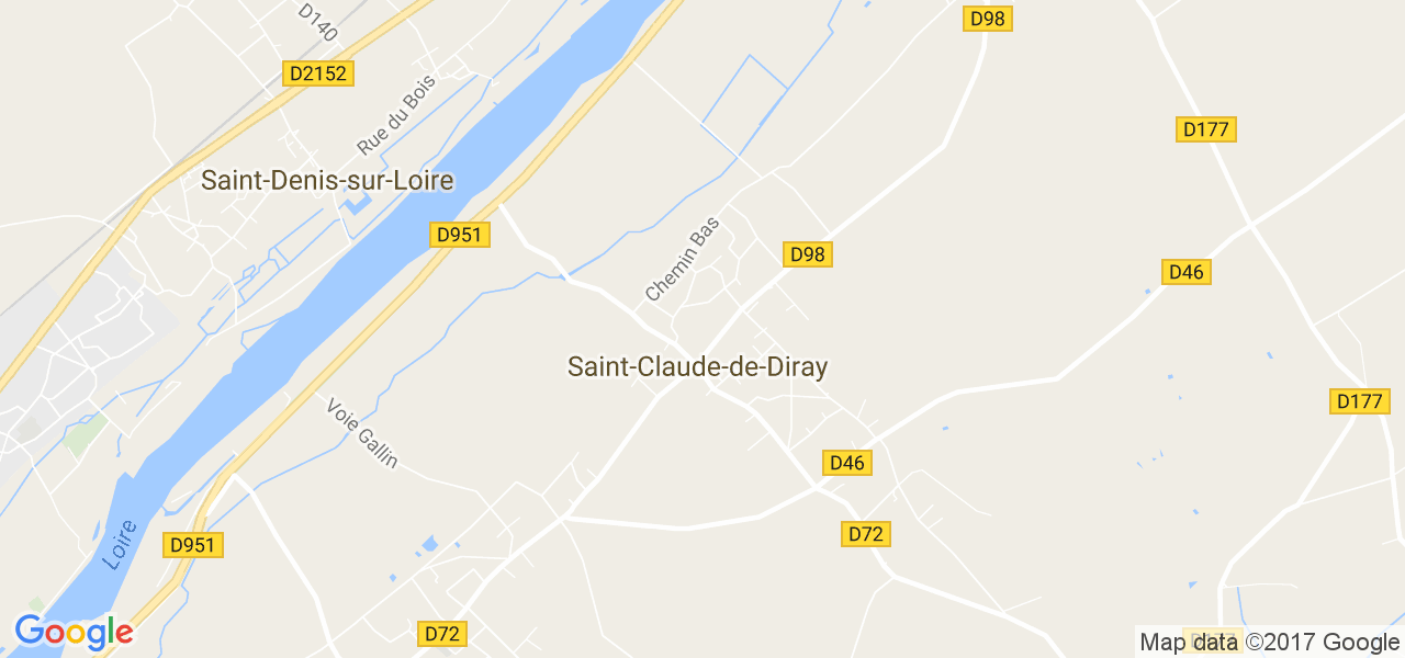 map de la ville de Saint-Claude-de-Diray