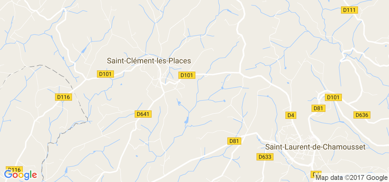 map de la ville de Saint-Clément-les-Places