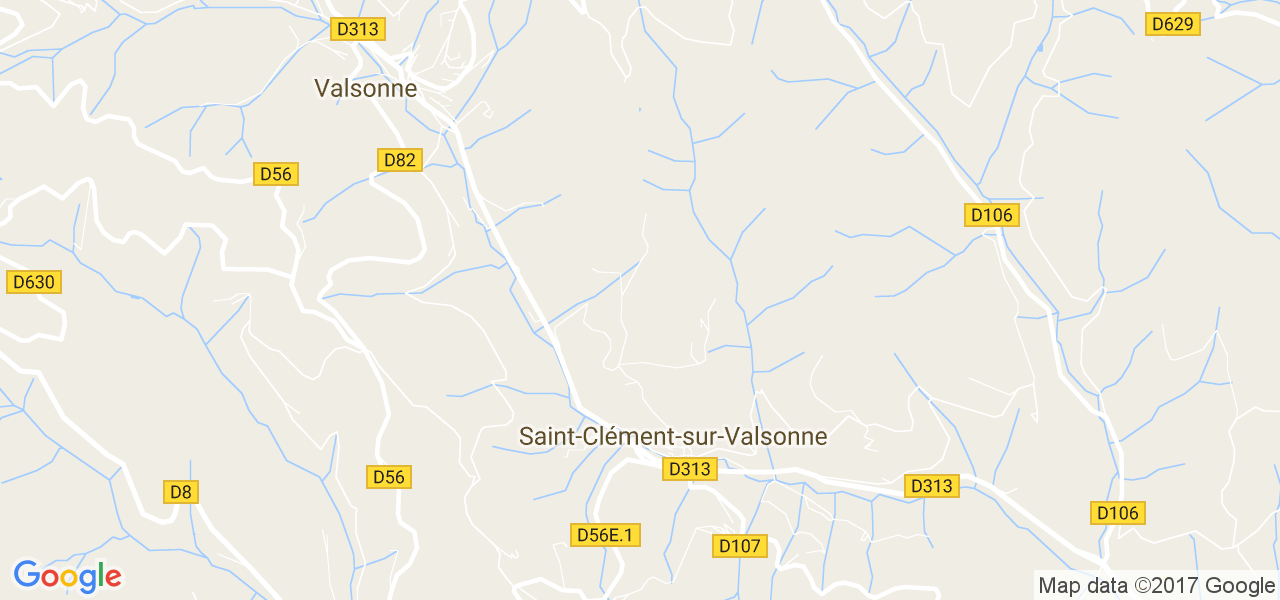 map de la ville de Saint-Clément-sur-Valsonne