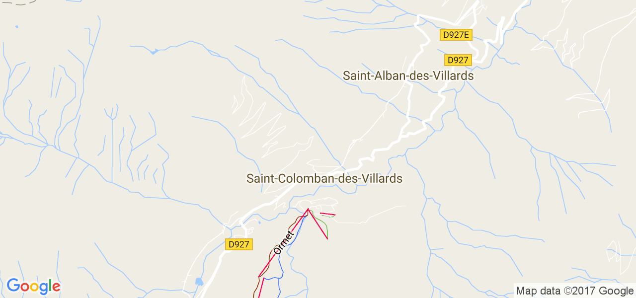 map de la ville de Saint-Colomban-des-Villards