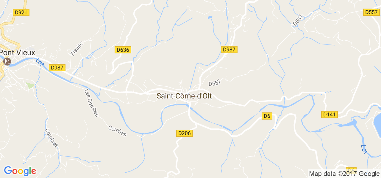 map de la ville de Saint-Côme-d'Olt