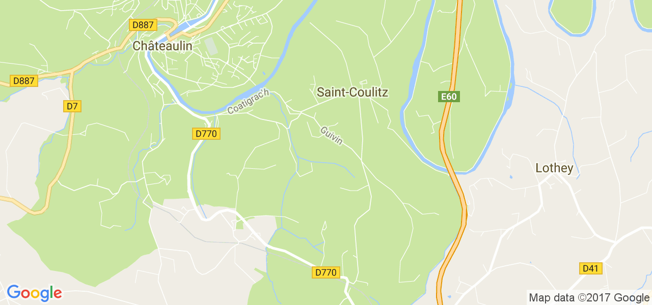 map de la ville de Saint-Coulitz