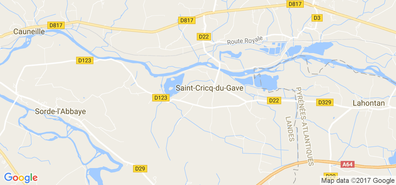 map de la ville de Saint-Cricq-du-Gave