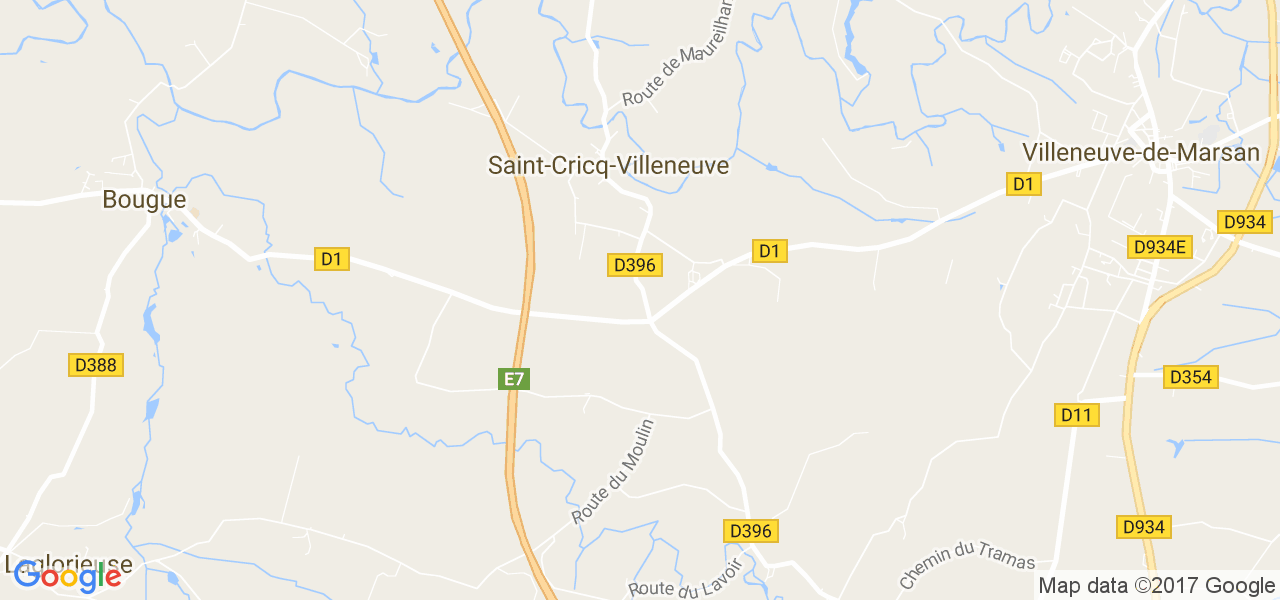 map de la ville de Saint-Cricq-Villeneuve