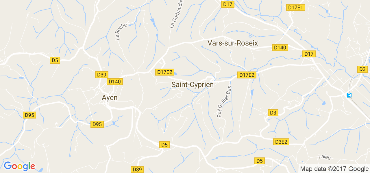 map de la ville de Saint-Cyprien