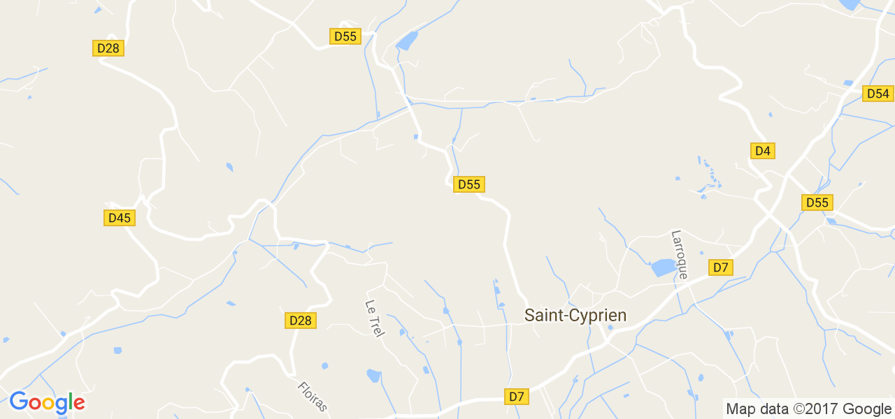 map de la ville de Saint-Cyprien