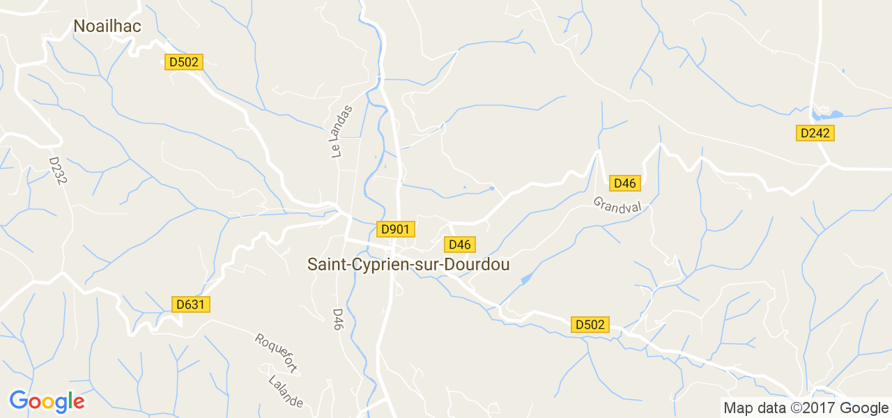 map de la ville de Saint-Cyprien-sur-Dourdou