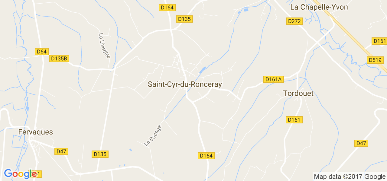 map de la ville de Saint-Cyr-du-Ronceray