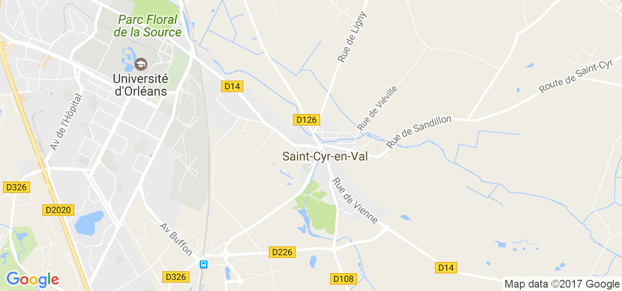 map de la ville de Saint-Cyr-en-Val