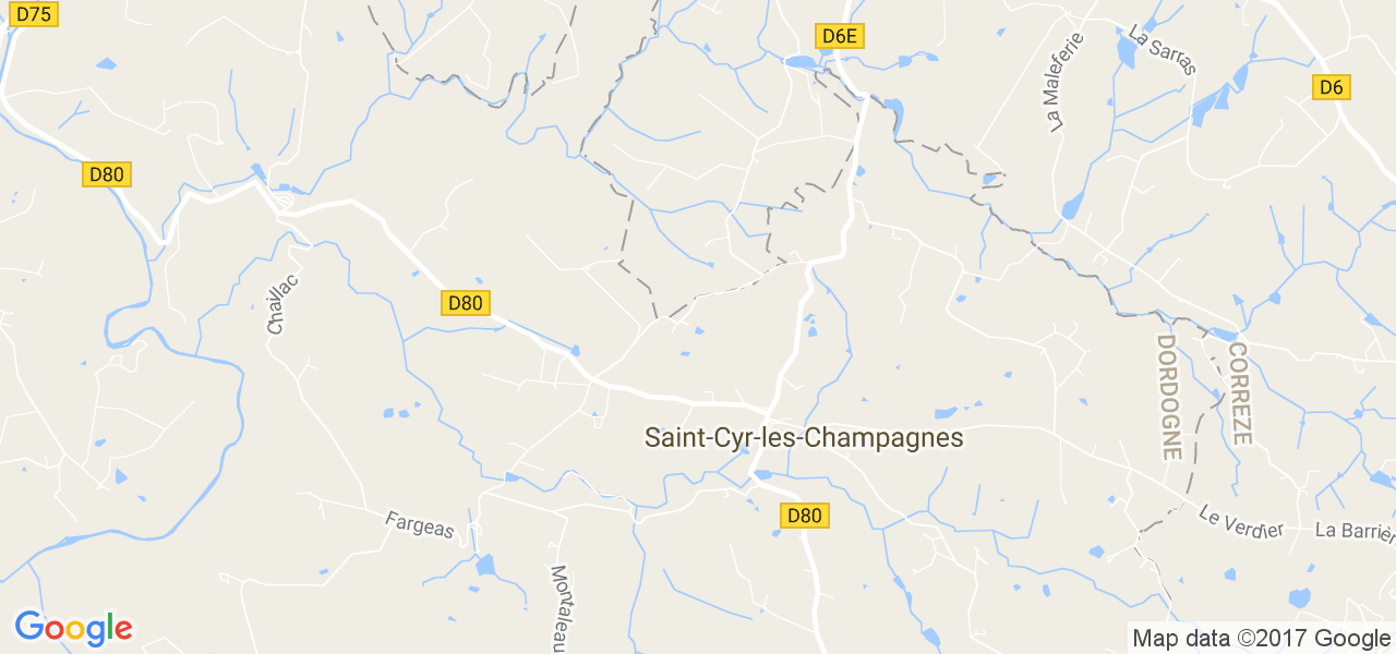 map de la ville de Saint-Cyr-les-Champagnes