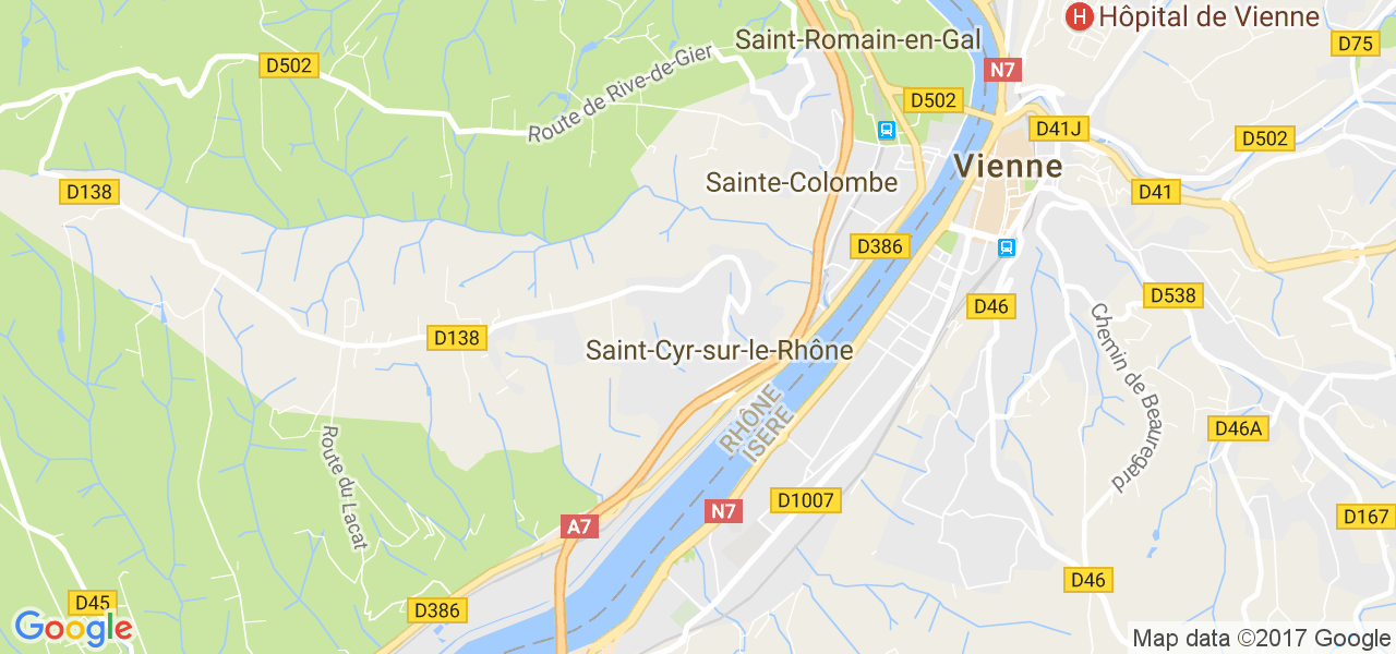 map de la ville de Saint-Cyr-sur-le-Rhône