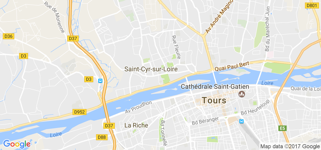 map de la ville de Saint-Cyr-sur-Loire