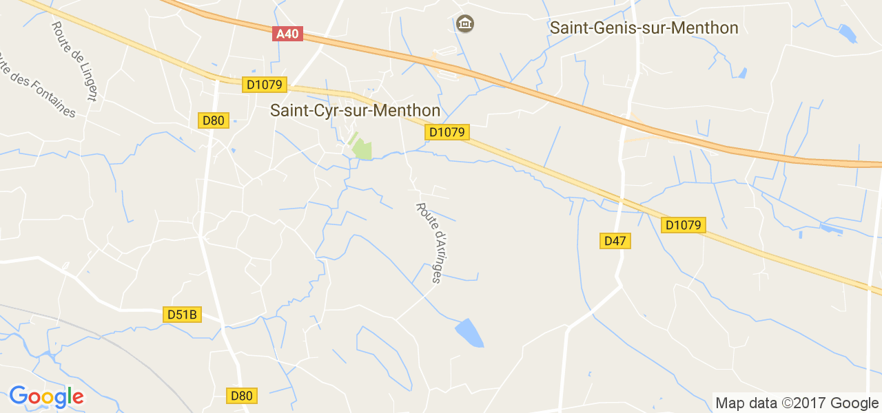 map de la ville de Saint-Cyr-sur-Menthon