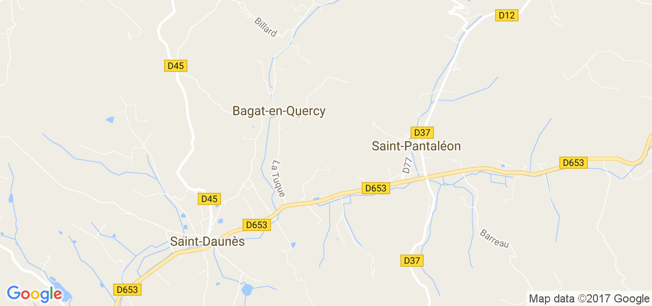 map de la ville de Saint-Daunès