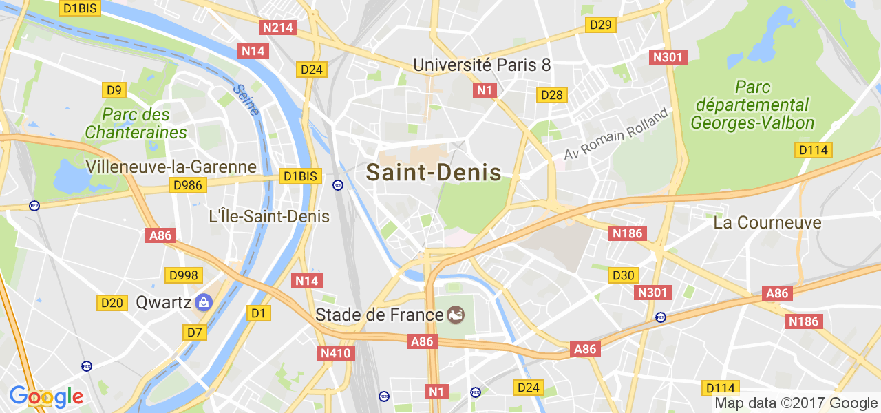 map de la ville de Saint-Denis