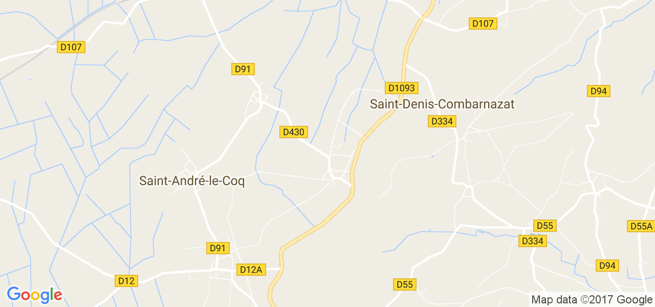 map de la ville de Saint-Denis-Combarnazat