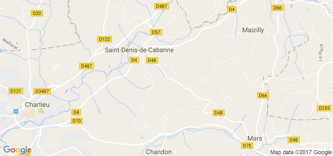 map de la ville de Saint-Denis-de-Cabanne