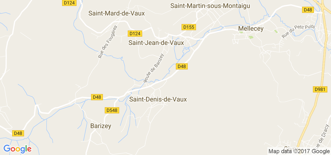 map de la ville de Saint-Denis-de-Vaux