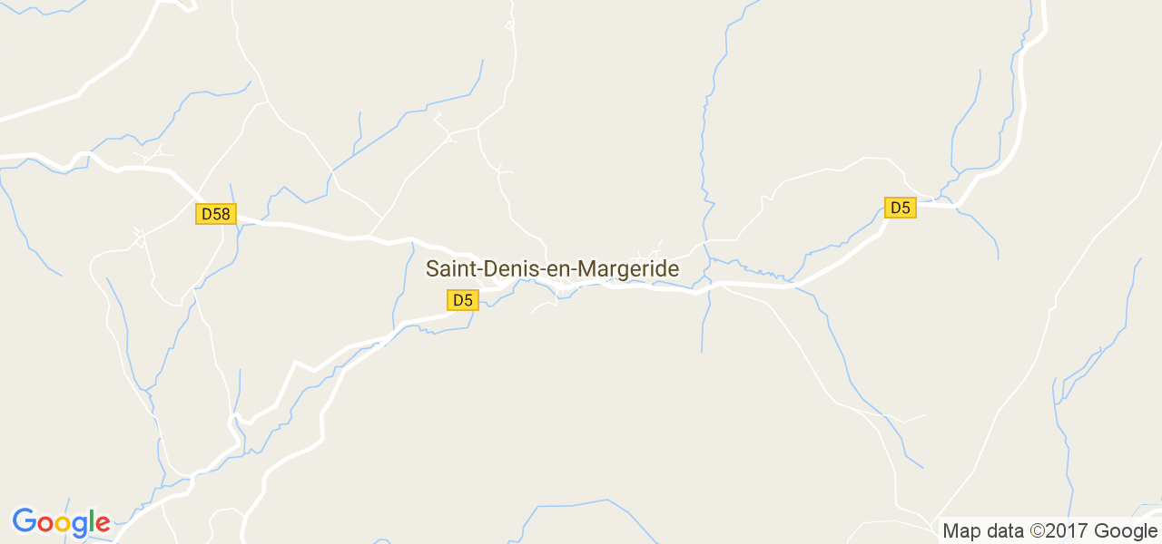 map de la ville de Saint-Denis-en-Margeride