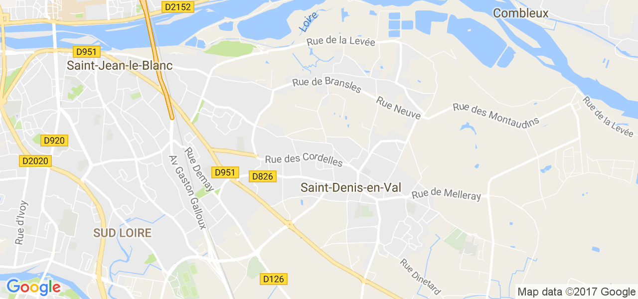 map de la ville de Saint-Denis-en-Val