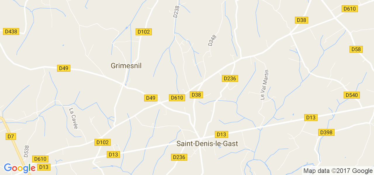 map de la ville de Saint-Denis-le-Gast
