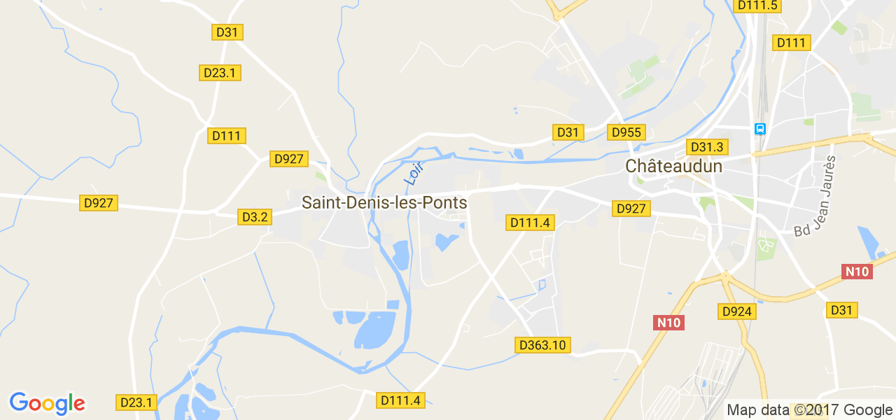 map de la ville de Saint-Denis-les-Ponts