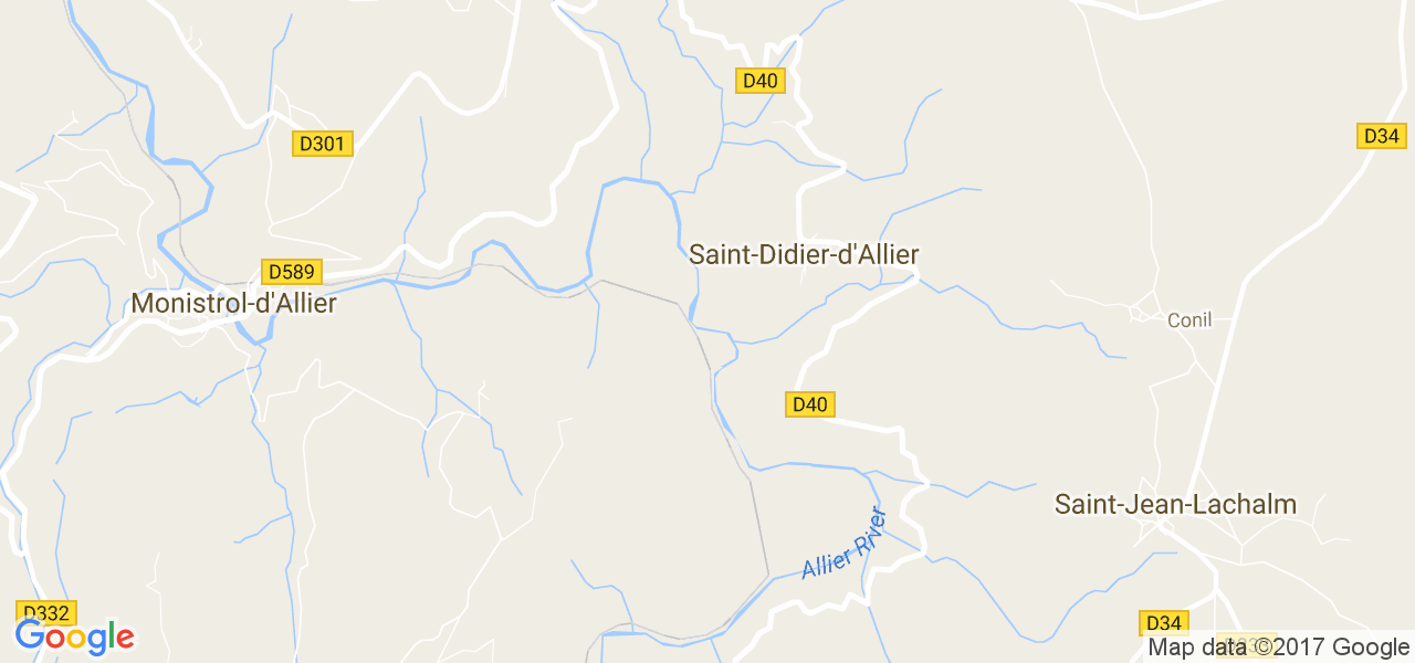 map de la ville de Saint-Didier-d'Allier