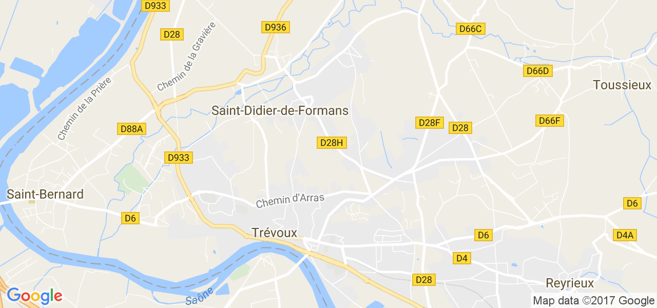 map de la ville de Saint-Didier-de-Formans