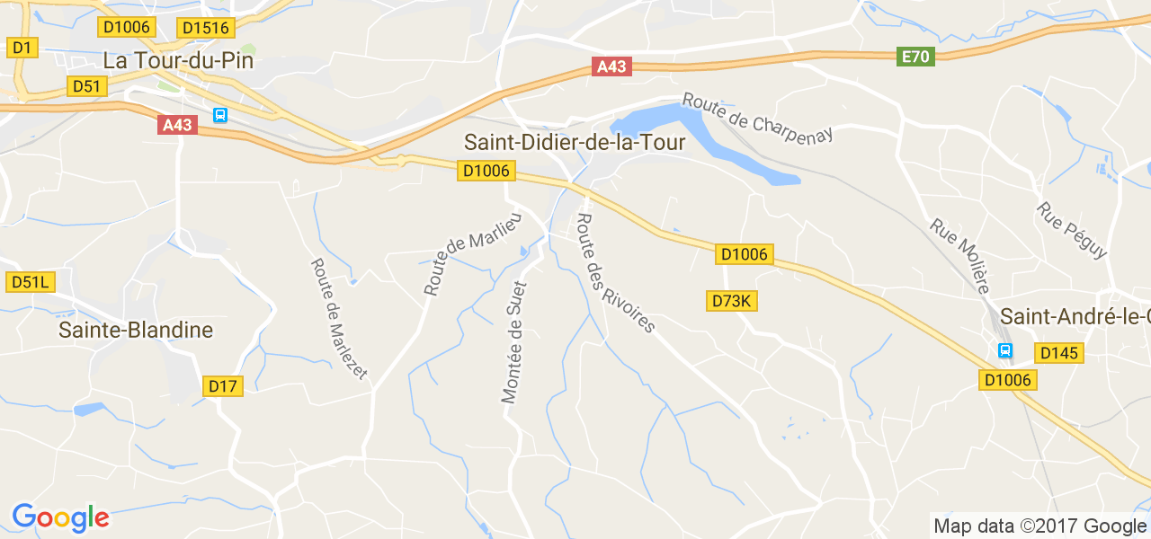 map de la ville de Saint-Didier-de-la-Tour