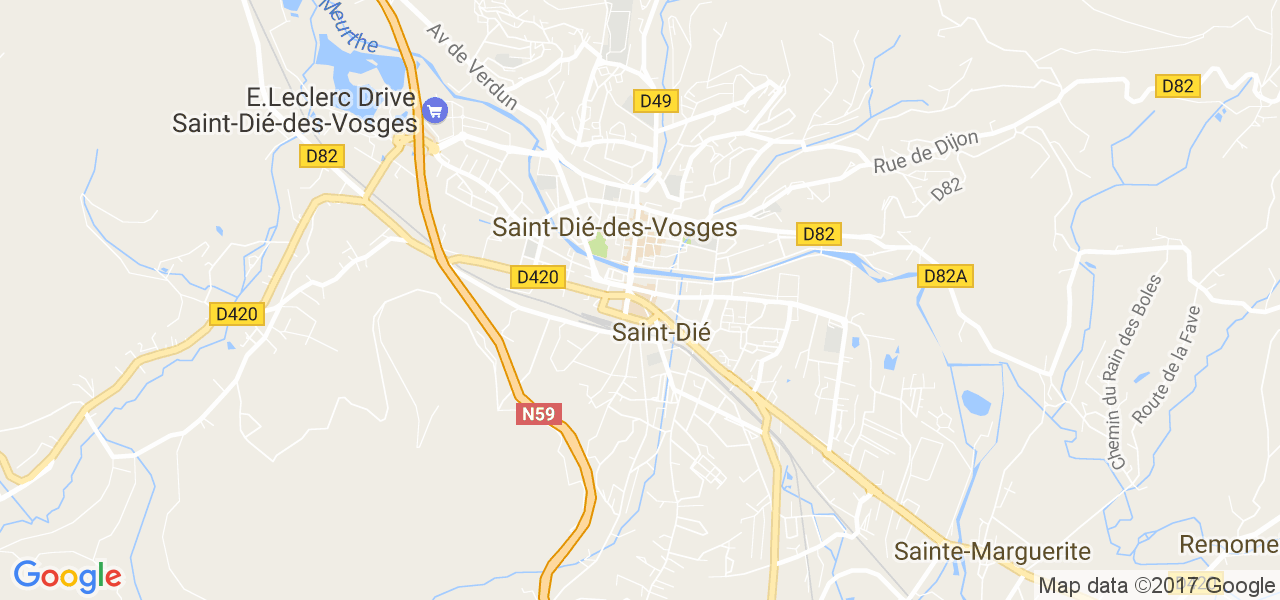 map de la ville de Saint-Dié-des-Vosges