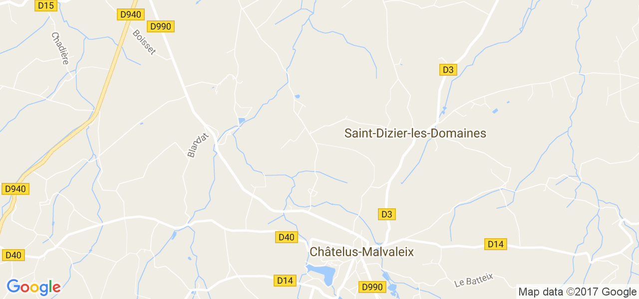 map de la ville de Saint-Dizier-les-Domaines