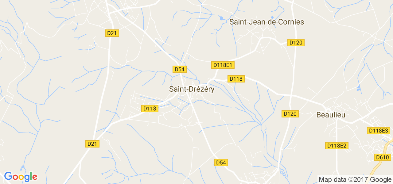 map de la ville de Saint-Drézéry