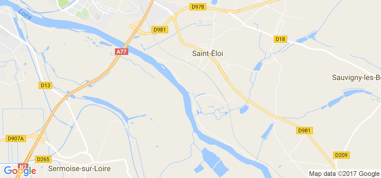 map de la ville de Saint-Éloi