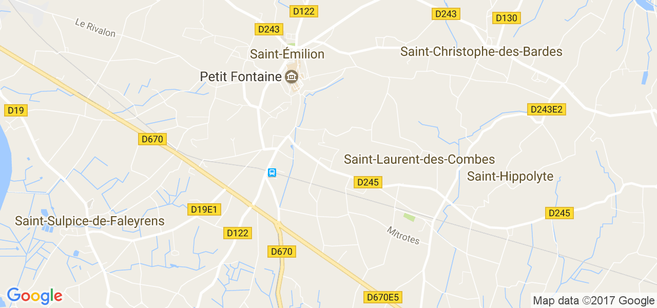 map de la ville de Saint-Émilion