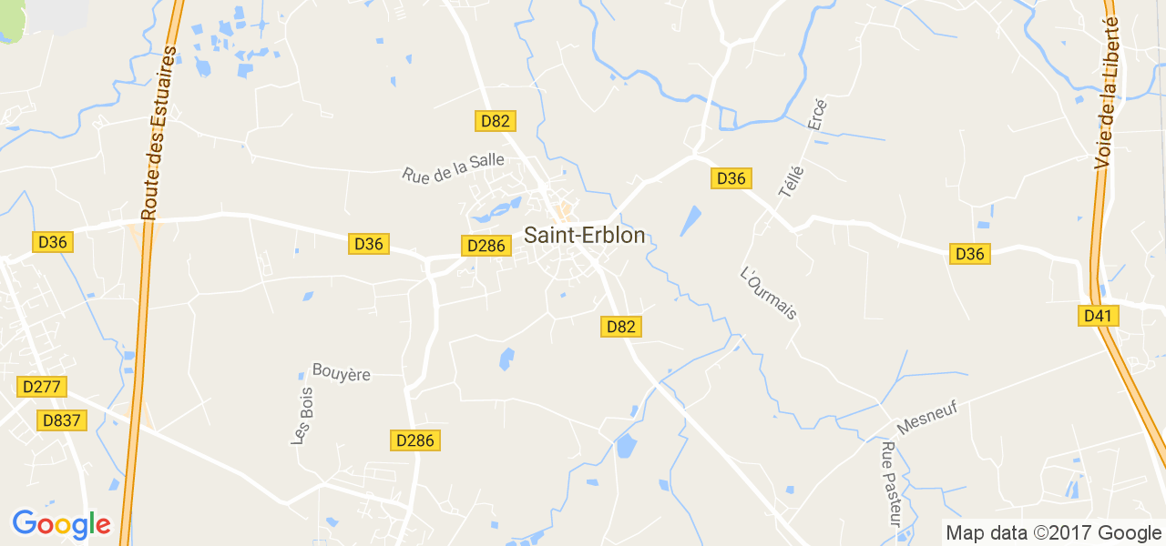 map de la ville de Saint-Erblon