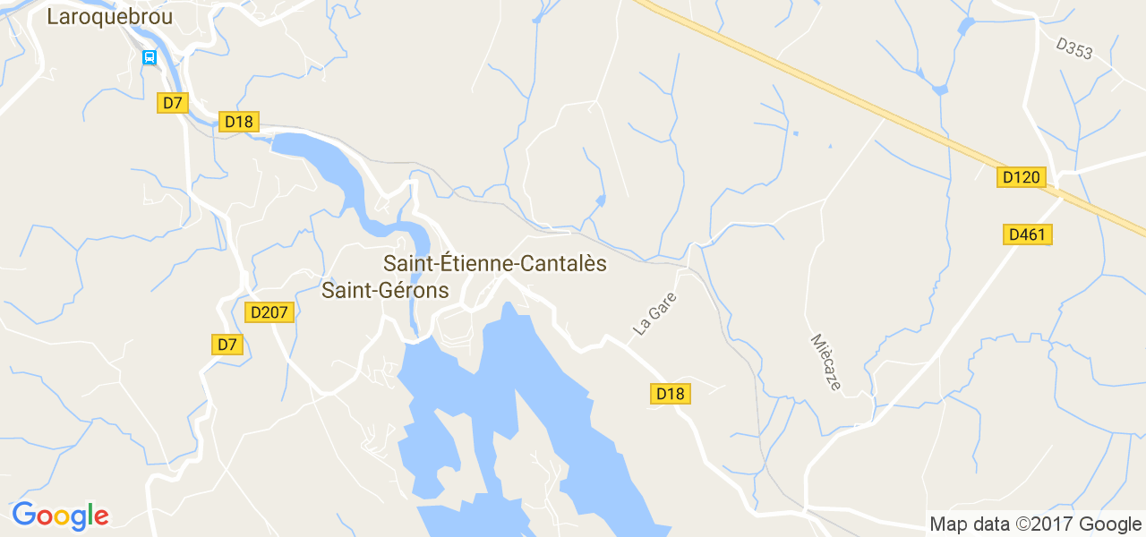 map de la ville de Saint-Étienne-Cantalès