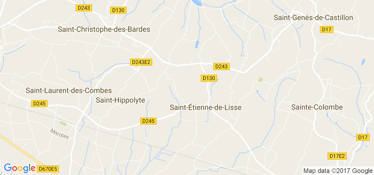 map de la ville de Saint-Étienne-de-Lisse