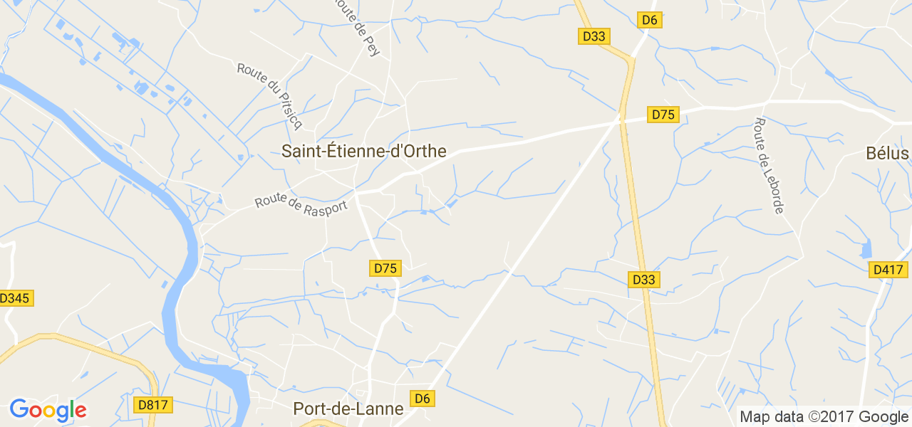 map de la ville de Saint-Étienne-d'Orthe