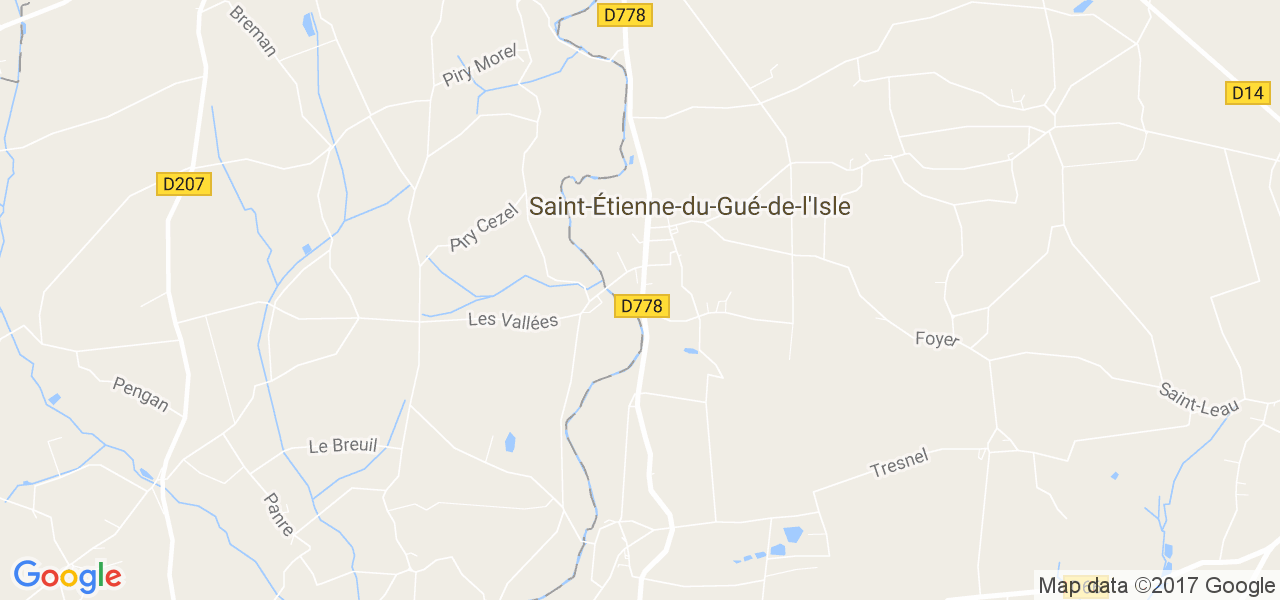 map de la ville de Saint-Étienne-du-Gué-de-l'Isle