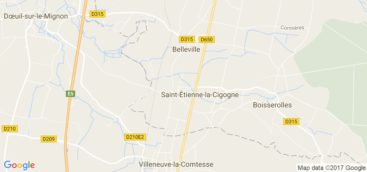 map de la ville de Saint-Étienne-la-Cigogne