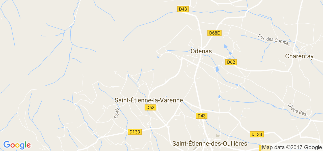 map de la ville de Saint-Étienne-la-Varenne