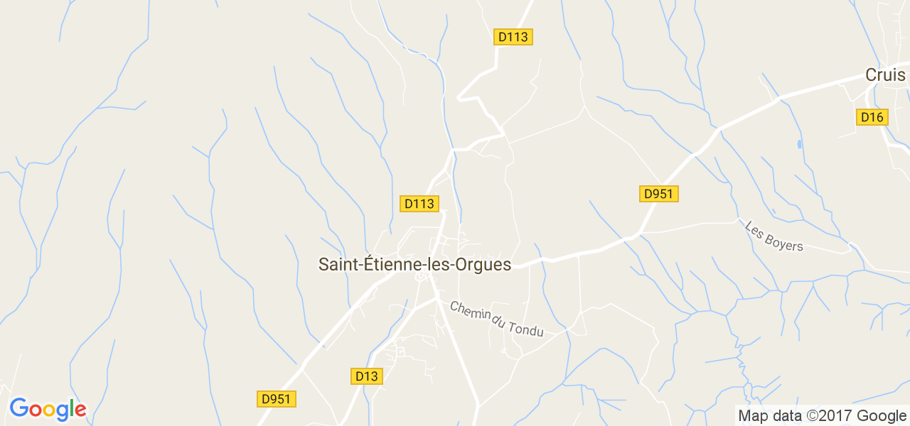 map de la ville de Saint-Étienne-les-Orgues