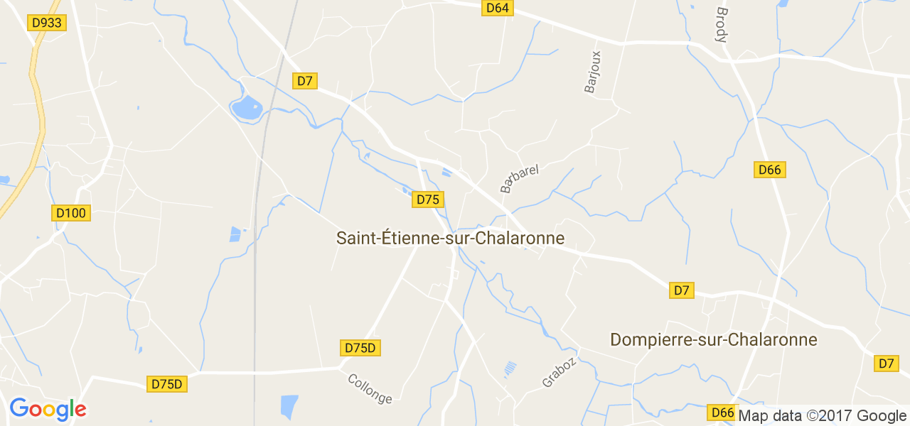 map de la ville de Saint-Étienne-sur-Chalaronne